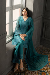 Ensembles by Azure Embroidered Chiffon Suits Unstitched 3 Piece AZU25EF Minted Sage ES-109 – Festive Collection